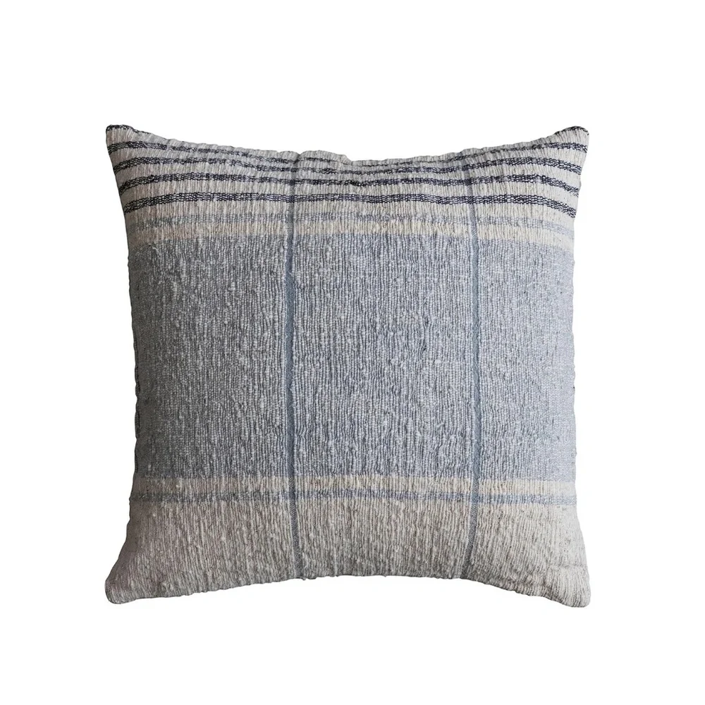 Creative Co-Op 20” Square Woven Cotton Slub Pillow sham cover w/ Stripes zipper